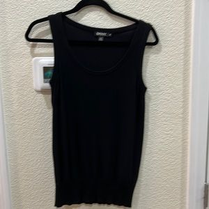 DKNY Black Sleeveless Silk/Cotton/Cashmere Top